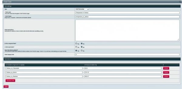 unit converter field