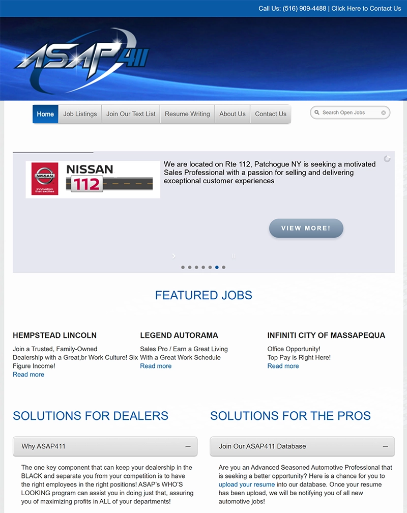 ASAP411 Automotive Recruitment Website