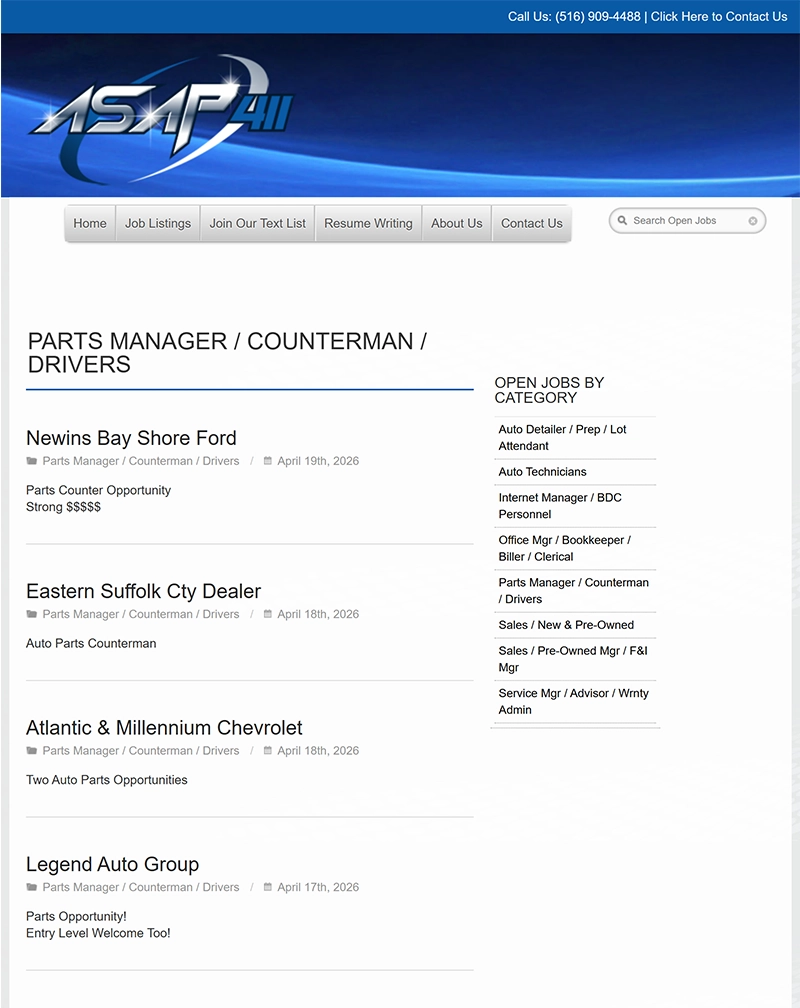 ASAP411 Automotive Recruitment Website
