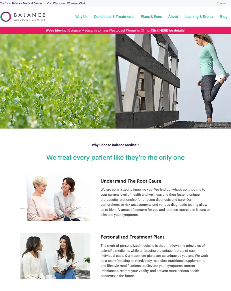 Balance Medical Center Website Development