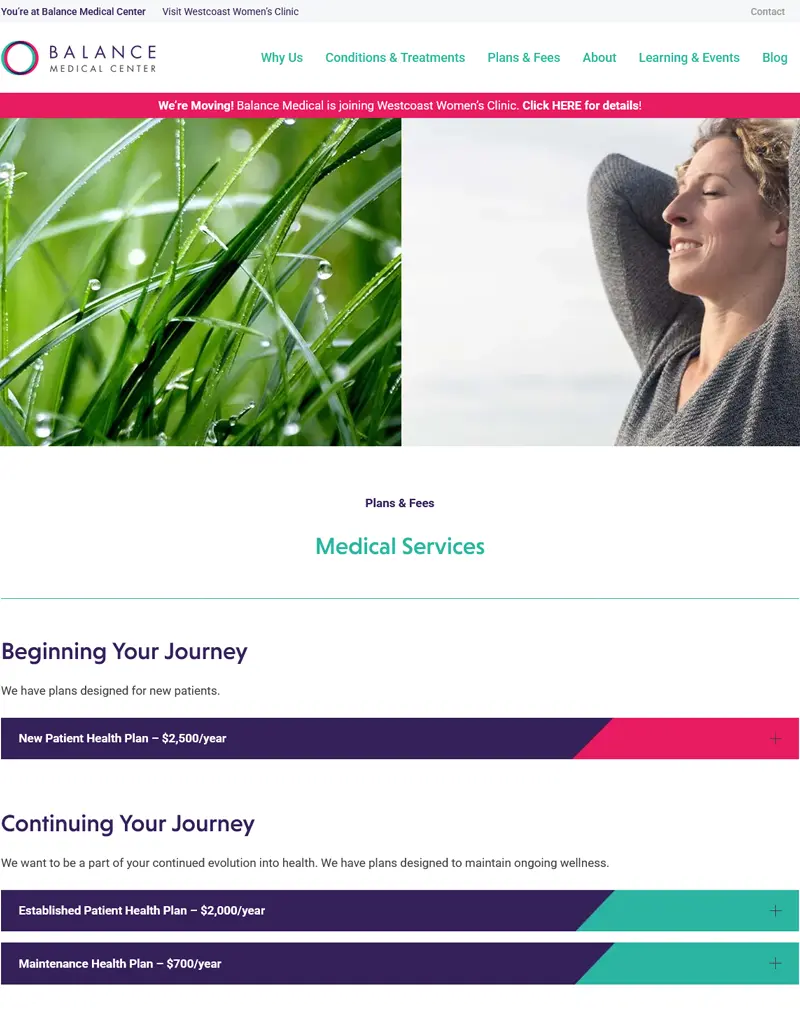 Balance Medical Center Website Development