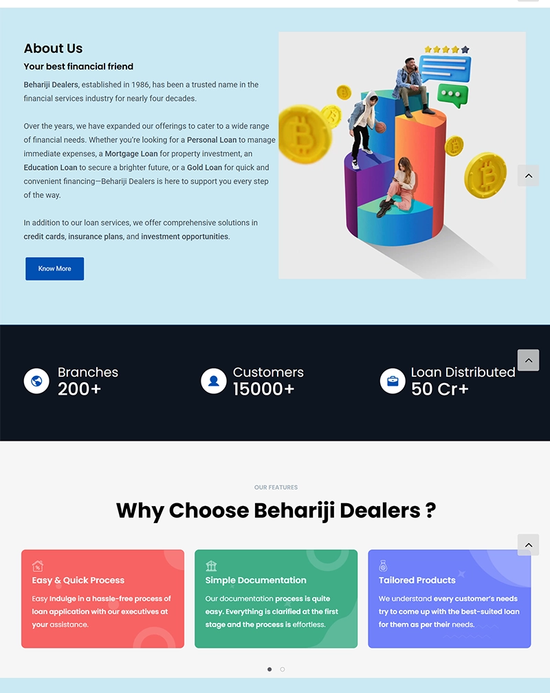 Behariji Finserv Financial Services Website Development