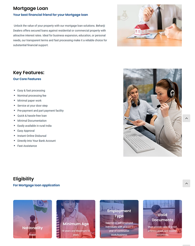 Behariji Finserv Financial Services Website Development