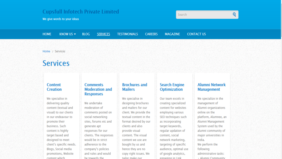 Cupsfull Infotech Private Limited- content services provider