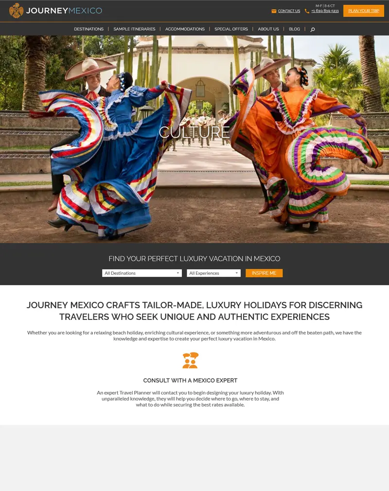Journey Mexico - Luxury Travel & Tour Website Development