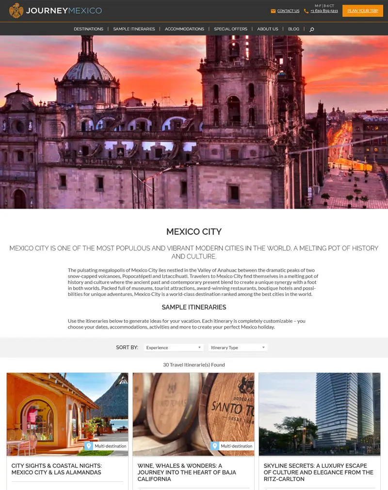 Journey Mexico - Luxury Travel & Tour Website Development