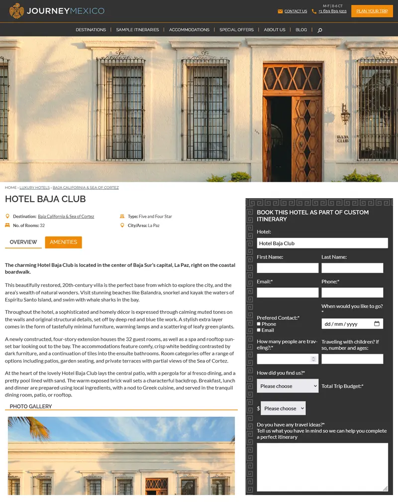 Journey Mexico - Luxury Travel & Tour Website Development