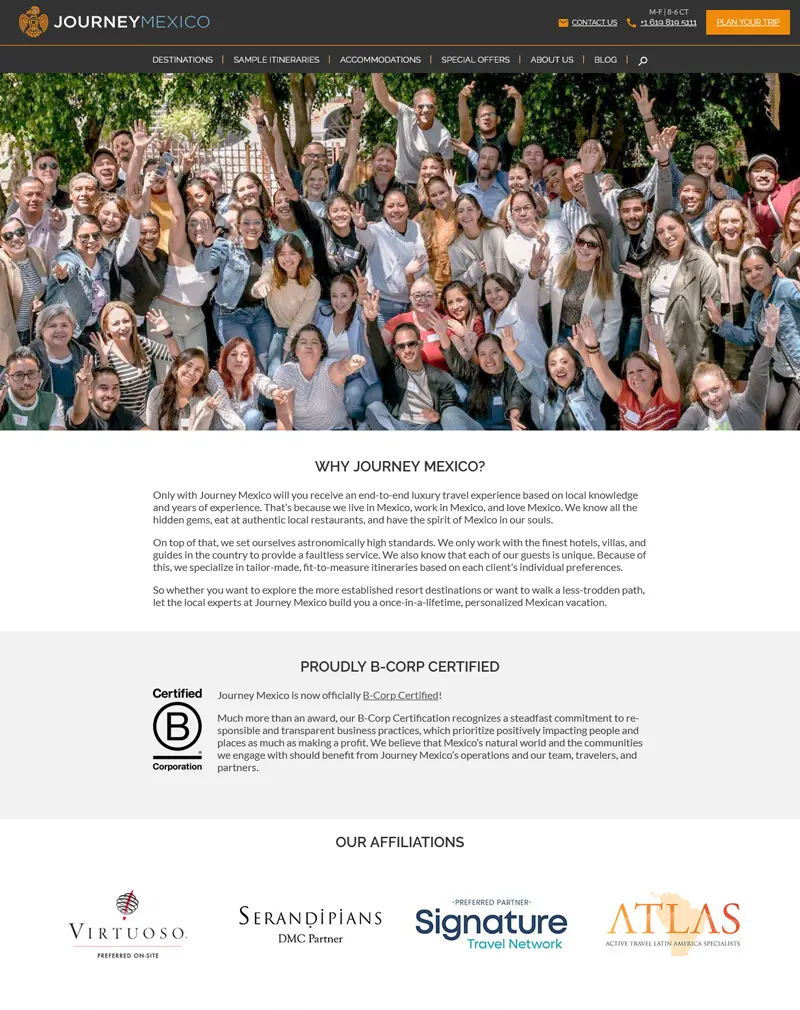 Journey Mexico - Luxury Travel & Tour Website Development
