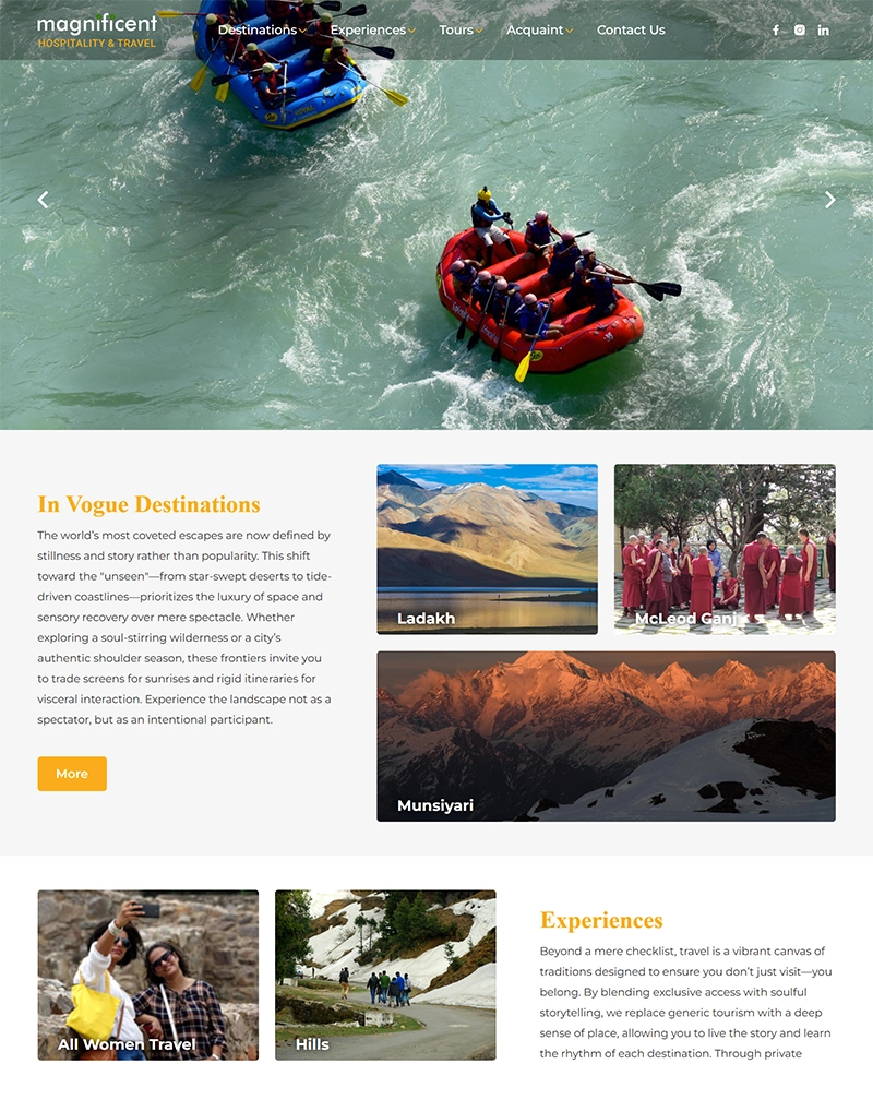 Magnificent Hospitality & Travel Website Development