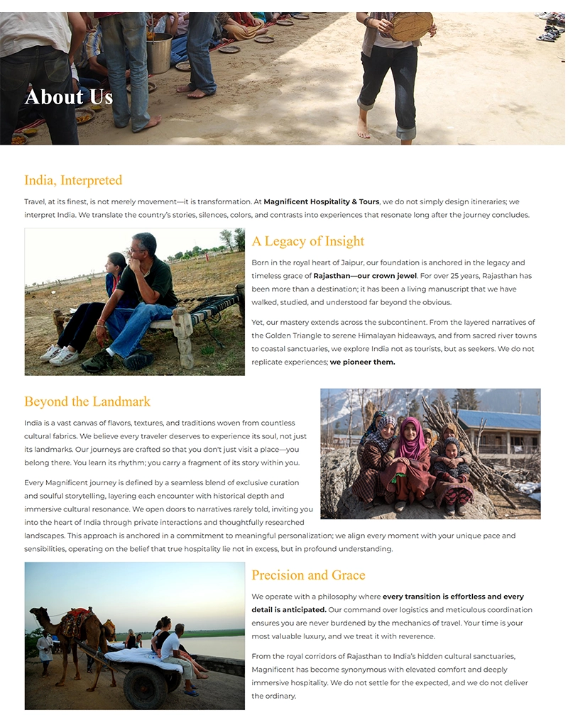Magnificent Hospitality & Travel Website Development