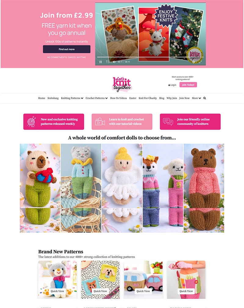 Let’s Knit – ExpressionEngine Craft & Community Website Development