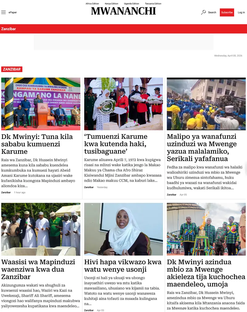 Mwananchi News & Media Publishing Platform