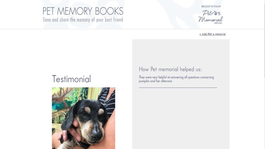 Pet Memorial Services