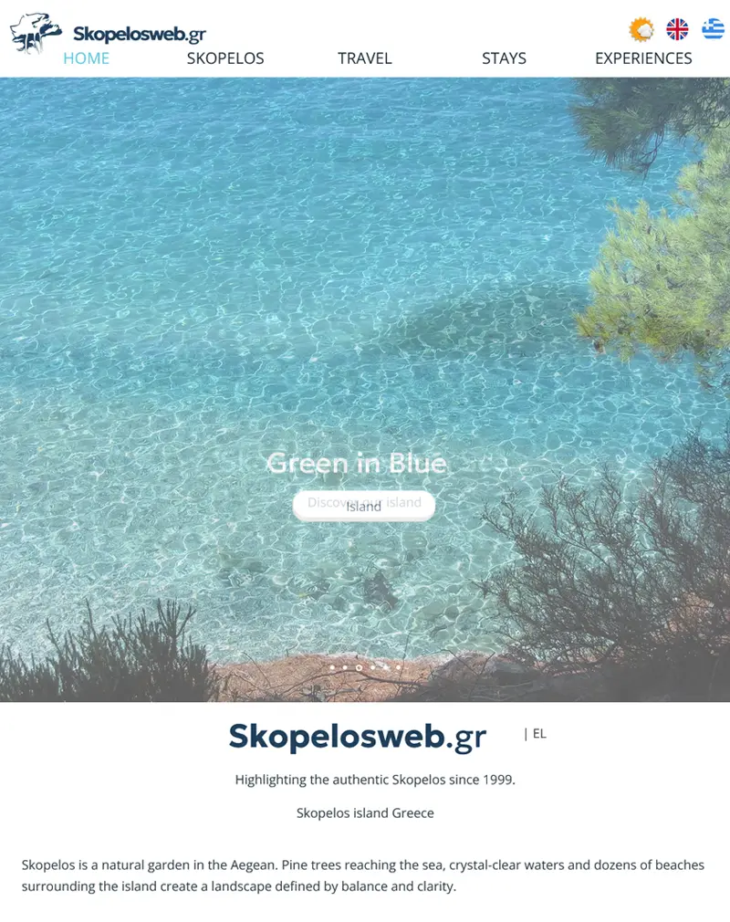 Skopelos Web – Wix Tourism & Travel Website Development