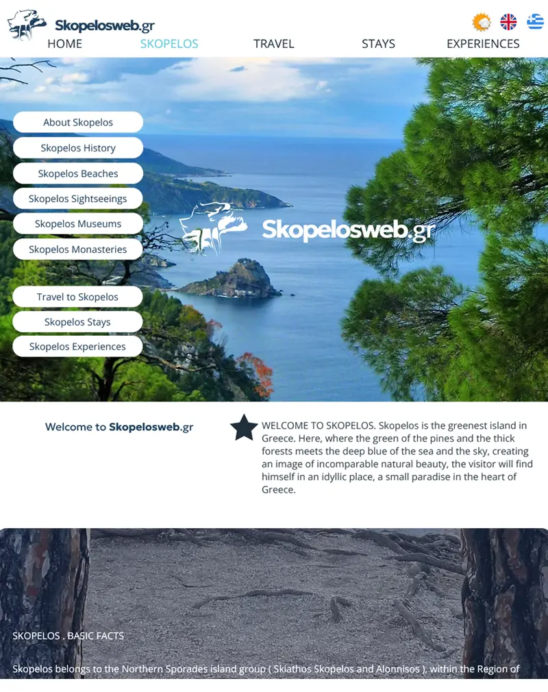 Skopelos Web – Wix Tourism & Travel Website Development