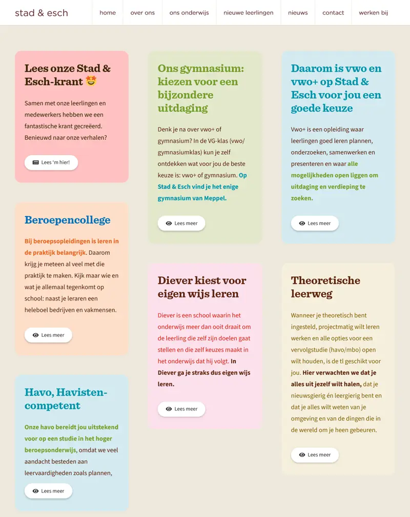 Stad & Esch Education Website Development