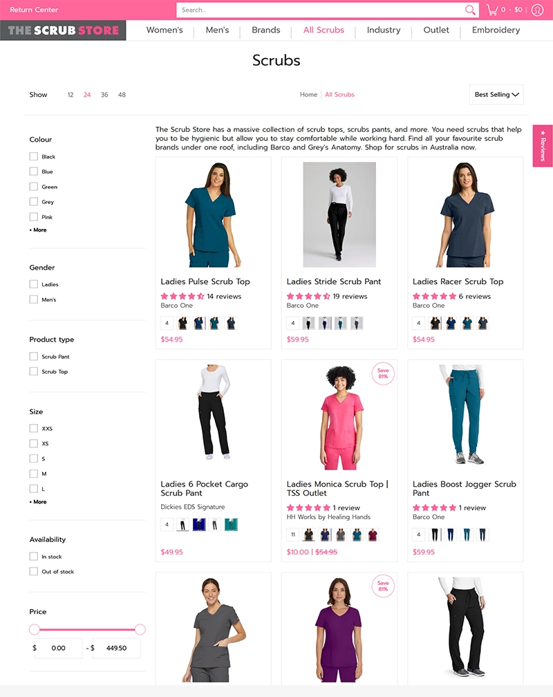 The Scrub Store Shopify eCommerce Website Development